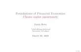 Foundations of Financial Economics Choice under uncertainty · Insurance problem: to insure or not to insure ? Before insuring, assuming that the coverage is 50% outcomes cost net