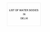 LIST OF WATER BODIES IN DELHI...No. of Water Bodies/pond's Status Action Plan Lat/Long Photograph of the Water Body Years & Site position/Directions/Opinions Dates of Inspection Khasra