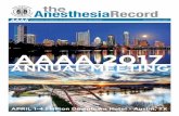 AAAA AR Q1 2017...2 AAAA Anesthesia Record | First Quarter 2017 Grab A Paddle, It’s 2017! President’s Message For many years, I was a AAAA consumer. I paid my membership dues,