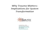 Why Trauma Matters: Implications for System Transformation · Implications for System Transformation Arabella Perez, LCSW Executive Director, THRIVE aperez@thriveinitiaitve.org 207.740.0192