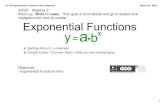 3-2-20 Exponential Functions Intro.notebook · 3/3/2020  · 3220 Exponential Functions Intro.notebook 1 March 02, 2020 3/2/20 Algebra 2 Warmup: Write in notes. Then grab a chromebook
