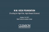 W.M. KECK FOUNDATION - Clemson Universitymedia.clemson.edu/research/development/Keck Presentation Slides.… · • Physics and astrophysics • Materials science • Computing •