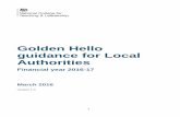Golden Hello guidance for local authorities 2016 to 2017 · The golden hello is a financial incentive for teachers of priority subjects in a maintained secondary school (including