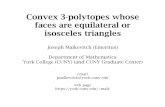Convex 3-polytopes whose faces are equilateral or ...malk/courant-landscape-isosceles-2.pdf · there are equal numbers of "equilateral" triangles of both kinds. Barnette's Conjecture: