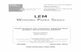WORKING PAPER SERIES - LEM · Chiara Tomasi ° § University of ... ‡University of Trento, LEM-Scuola Sant’Anna Pisa and Banque de France First Draft December 2014 ... sequences