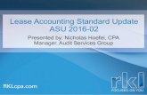 Lease Update ASU 2016-02 - NH · Lease liability 33,000 Present value of lease payments at 4.235% discount rate First-year Accounting Entries: December 31, Year1 Debit Credit Lease