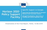 through Prioritisation , Selectivity of Funding and ... · Page 8 Horizon 2020 Policy Support Facility Funding of research and innovation II n Cross cutting recommendation: Increase