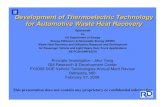 Development of Thermoelectric Technology for Automotive ...cost, and OEM market size − established $/W as a program metric − low cost materials: misch-metal filled skutterudites,