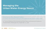 Managing the Urban Water-Energy Nexus - World Bankpubdocs.worldbank.org/en/742831474052602001/1A-1-Alvar... · Managing the Urban Water-Energy Nexus Alvar Escriva-Bou, Research Fellow