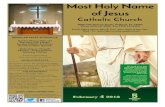 Fifth Sunday in Ordinary Time February 4, 2018 Most Holy ......Fifth Sunday in Ordinary Time February 4, 2018 U. Day Mass Intentions Calendar of Events Saturday, February 3, 2018 9:00am