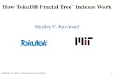 How TokuDB Fractal TreeTM Indexes Work · Looking up anything requires a table scan. MySQL UC 2010—How Fractal Trees Work 7. ... Compression; and Multithreading. MySQL UC 2010—How