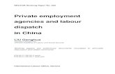 Private employment agencies and labour dispatch …oit.org/wcmsp5/groups/public/---ed_dialogue/---sector/...Private employment agencies and labour dispatch in China LIU Genghua Assistant