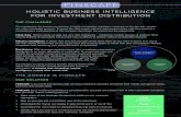 HOLISTIC BUSINESS INTELLIGENCE FOR INVESTMENT … · HOLISTIC BUSINESS INTELLIGENCE FOR INVESTMENT DISTRIBUTION THE CHALLENGE The marketplace for investment solutions is highly competitive,