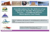 Considerations for the delivery of an Optimal Air Quality ... · Ctdt Si Mii lM unicipality Case Study THE 4th ANNUAL AIR QUALITY GOVERNANCE LEKGOTLA 2009 ... ralempotsem@sedibeng.gov.za,