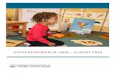 ECEAP REMINDERS & LINKS AUGUST 2020 · 1 ECEAP REMINDERS & LINKS – AUGUST 2020 The Early Childhood Education and Assistance Program (ECEAP) is Washington’s pre-kindergarten program