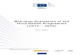 Mid-term Evaluation of the third Health Programme (2014 ... · The third Health Programme (3HP) is the Commission’s main vehicle for supporting policy coordination in health. It