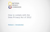 How to comply with the Data Privacy Act of 2012mcasia.org/wp-content/uploads/2017/08/Module-01-Introduction.pdf · Appoint a Data Protection Officer (DPO) Legal Basis: Sec. 21 of
