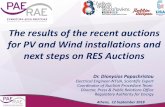 The results of the recent auctions for PV and Wind ... · The results of the recent auctions for PV and Wind installations and next steps on RES Auctions Dr. Dionysios Papachristou