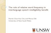 The role of relative word frequency in interlanguage ... · interlanguage speech intelligibility benefit ... of second language speech Forced choice word identification Vowel length