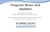 Program News and Updates - Biomonitoring · 9.11.2017  · an environmental justice focus for the Program could help illuminate important environmental and other social determinants