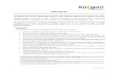 NEWS RELEASE ROXGOLD REPORTS FINANCIAL RESULTS FOR …€¦ · 14/11/2016  · 1 | P a g e NEWS RELEASE ROXGOLD REPORTS FINANCIAL RESULTS FOR PERIOD ENDED SEPTEMBER 30, 2016 Toronto,