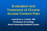 Evaluation and Treatment of Chronic Scrotal Content Pain · Chronic testicular/scrotal content pain frustrating for both patient and physician Rule out reversible causes May be associated