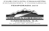 EXCURSIONES Y CONCURSOS TemPoRADA 2019€¦ · 6ª eXCURsiÓn 10 de Marzo 3 puntos Salida: 9:00 Recorrido “A” (115 km) Madrid, Alcobendas, San Agustin de Guadalix, Atalaya del
