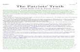 #100!!! The Patriots’ Truth · 1 #100!!! July 2015 The Patriots’ Truth Flint Hills T.E.A. Party News Next meeting August 8— 9:30am, Manhattan Public Library, have your concerns
