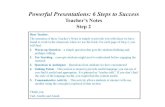 Powerful Presentations: 6 Steps to Powerful Presentations: 6 Steps to Success Teacherâ€™s Notes Step