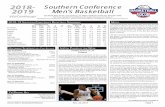 2018- Southern Conference 2019 Men’s Basketball · 2018. 12. 19. · SoCon Men’s Basketball Release Nov. 22, 2018 Page 1 Furman 0-0 .000 0-0 0-0 - 6-0 1.000 4-0 2-0 0-0 W6 Samford