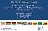 The CQUIN Learning Network Adolescents Living …cquin.icap.columbia.edu/wp-content/uploads/2017/11/1...2017/11/01  · Referral Services •Intra facility : –Care and treatment