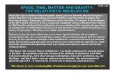 SPACE, TIME, MATTER AND GRAVITY: THE RELATIVISTIC …stamp/TEACHING/PHYS340/SLIDES/... · SPACE, TIME, MATTER AND GRAVITY: THE RELATIVISTIC REVOLUTION. Soon after the revelation of