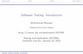 Software Testing: Introductionceres.hh.se/mediawiki/images/4/49/DIT085_lecture1_handouts_2014.… · The nal mark (VG, G, or U) =min( P, W ) Mousavi: Software Testing: Introduction.