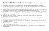 Control of Eukaryotic Gene Expression (Learning Objectives)faculty.sdmiramar.edu/bhaidar/Bio 210A Course... · 3. Identify the main mechanism for turning on gene expression. Explain