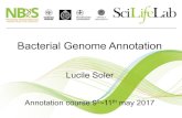 Bacterial Genome Annotation - GitHub Pages · Bacterial Genome Annotation Lucile Soler Annotation course 9th-11th may 2017 . Bacterial genome characteristics • A bacterial genome