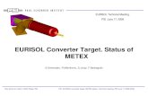 EURISOL Converter Target. Status of METEX · METEX 2.1: Record and analysis of “cavitations noise” with use of acoustic or/and high frequency pressure sensors in collaboration