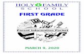 FIRST GRADE - Holy Family School Ashland Ky€¦ · 09/03/2020  · • Social Studies: “Many Kinds of Work” ... gloom scoop balloon loose poodle noodle snooze spooky zooming