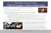 Heritage at Deer Creek Heritage Newsletter€¦ · 3/3/2020  · persons living with dementia Quality of Life How to meet each resident’s standards of health, comfort and happiness