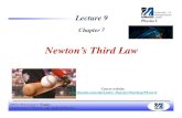 Newton’s Third Law - uml.edufaculty.uml.edu/.../documents/LECTURE9Ch7F16N3rdlaw.pdf · 2016. 10. 12. · Newton’s Third Law of Motion Whenever one object exerts a force on a second