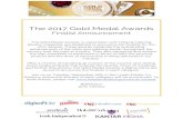 The 2017 Gold Medal Awards - Hotel & Catering Review ...hotelandcateringreview.ie/wp-content/uploads/2017/... · Dunbrody Country House Hotel Co. Wexford Hayfield Manor Hotel Co.