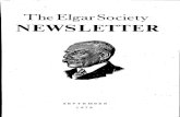The Elgar Society NEWSLETTER · 2019. 11. 28. · Elgar Society Newsletter 104 CRESCENT ROAD, NEW BARNET. 01-440 2651• HERTS. EDITORIAL. NEW SERIES No. 6 Just after the last editorial