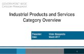Industrial Products and Services Category Overview · disparate buying units. 2. Reduced burdens on our suppliers and marketplace. Fragmentation and duplication in government buying