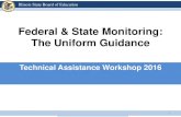 Federal & State Monitoring: The Uniform Guidance · 2016. 8. 1. · Uniform Guidance – No Longer Only for Federal Awards • Grant Accountability and Transparency Act (GATA) –