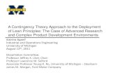 A Contingency Theory Approach to the Deployment of Lean ... · A Contingency Theory Approach to the Deployment of Lean Principles: The Case of Advanced Research and Complex Product