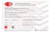 CERTIFICATE OF REGISTRATIONapps.thermoscientific.com/media/LPG/LSPServices/2012 Dec 21 SAI … · ISO 13485:2003 Design, manufacture and distribution of plastic lab ware, packaging,