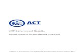 ACT Government Gazette...Contact Officer: Kanchan Dutt (02) 6205 0282 kanchan.dutt@act.gov.au Policy and Organisational Services Finance and Budget Assistant Financial Accountant Administrative