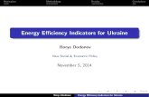 Energy Efficiency Indicators for Ukraine€¦ · consumption in Ukraine and the EU 0% 10% 20% 30% 40% 50% 60% 70% 80% 90% 100% EU Germany UK Spain Ukraine chemical primary metals