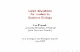 Large deviations for models in Systems Biology · (Feng and Kurtz ‘Large Deviations for Stochastic Processes’ 2006) sample path and occupation measure for ˝ 2 sample path and
