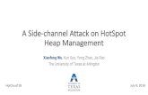 A Side-channel Attack on HotSpot Heap Management · A Side-channel Attack on HotSpot Heap Management XiaofengWu,Kun Suo,Yong Zhao,JiaRao The University of Texas at Arlington HotCloud’18