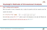 Rayleigh’s Methods of Dimensional Analysis Dimensional Analy… · Rayleigh’s Methods of Dimensional Analysis Lecture (6) – Fluid Mechanics (1) – 1st year Mechanical Engineering